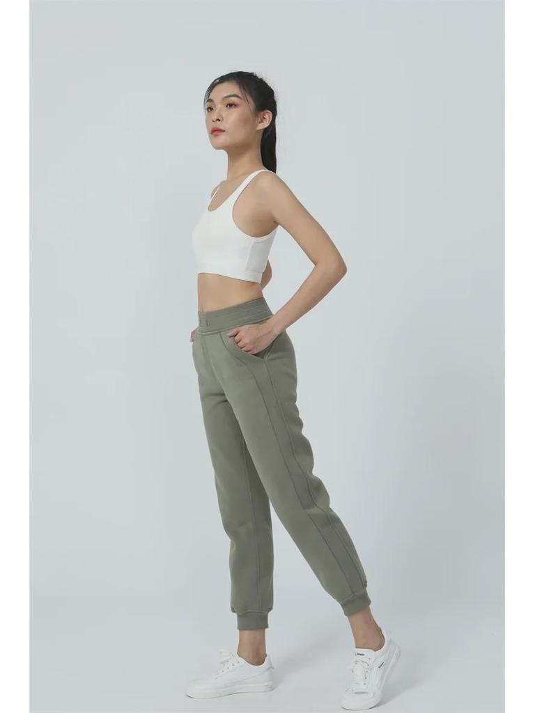 Мягкие женские спортивные штаны с высокой талией Scuba Joggers - теплые спортивные штаны для занятий йогой и фитнесом, а также повседневной носки в осенне-зимний период