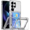 Подходит для Samsung S25 Ultra Прозрачный ПК Чехол для мобильного телефона S24 Набор Пиво Флип-держатель для карт S23 Противоударный защитный чехол