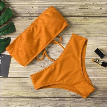 Tube Top Bikini High Waist Split Swimsuit Bikini Swimsuit Women