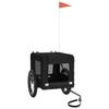 VidaXL Remorque de vélo pour chien noir tissu oxford et fer 93919
