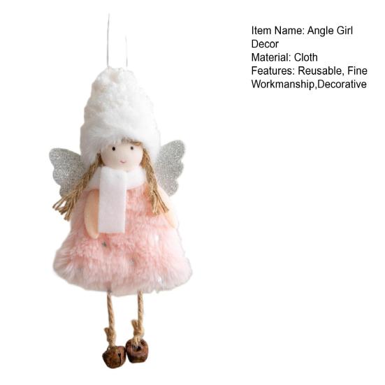 Красивая рождественская кукла-ангел с улыбающимся лицом, макет сцены на ремешке