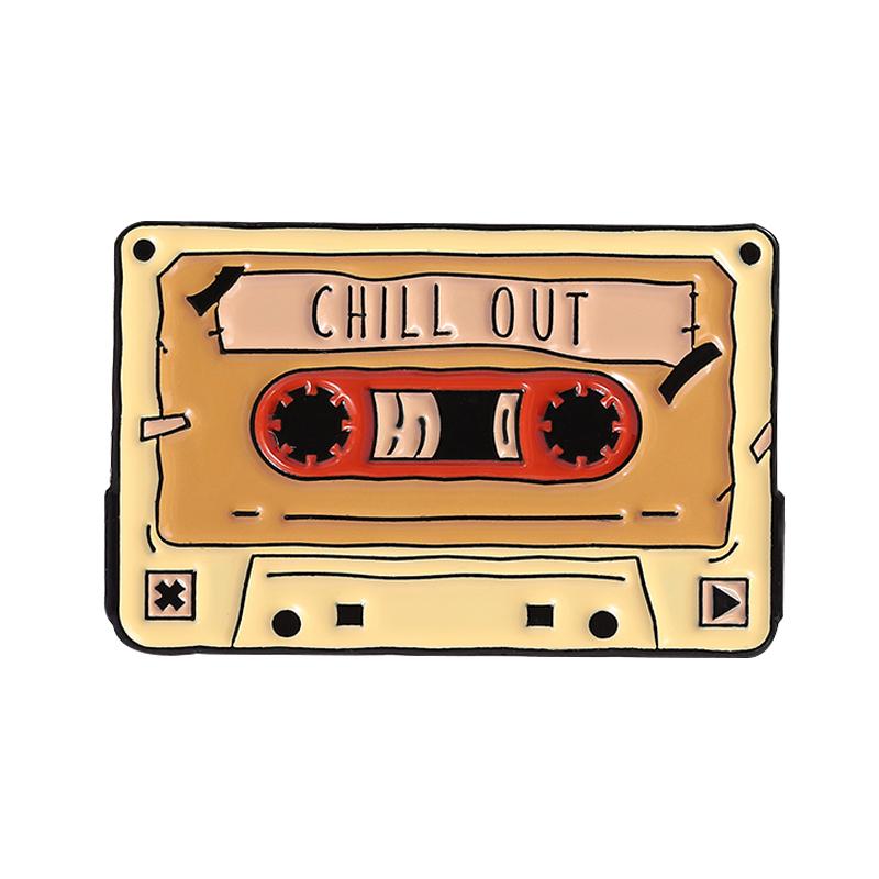 Ретро Кассетная Лента Эмалевый Значок Грустные Настроения Chill Out Музыкальная Лента Металлические Броши Лацкан Рюкзак Значок Украшения Подарки Для Друзей