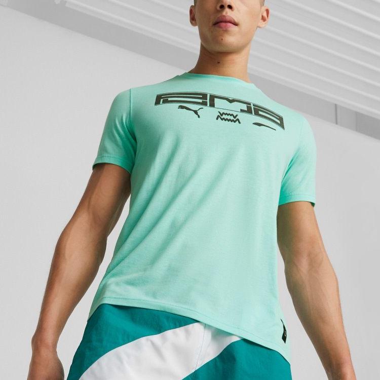 Puma Футболка с круглым вырезом и коротким рукавом с буквенным принтом, мужские топы, мятно-зеленый цвет 538594-01