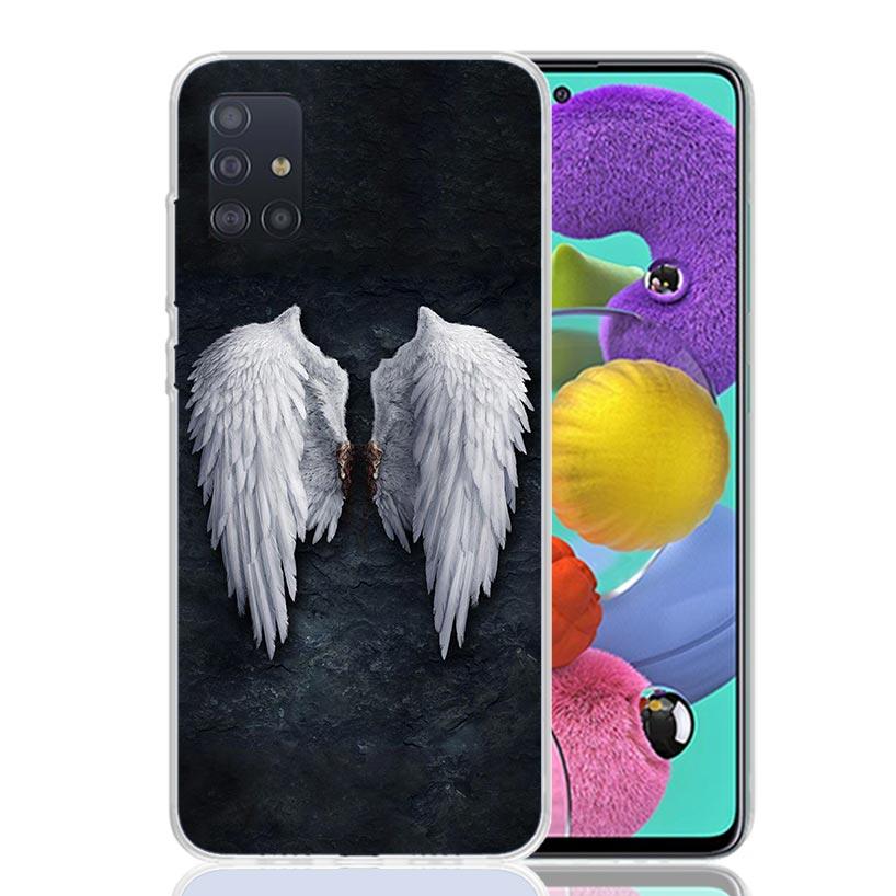 Чехол для телефона с перьями ангельских крыльев для Samsung Galaxy A52 A32 A22 A12 A02S A50S A30S A51 A31 AA71 Note 20 Ultra 10 S10 Plus Galaxy A