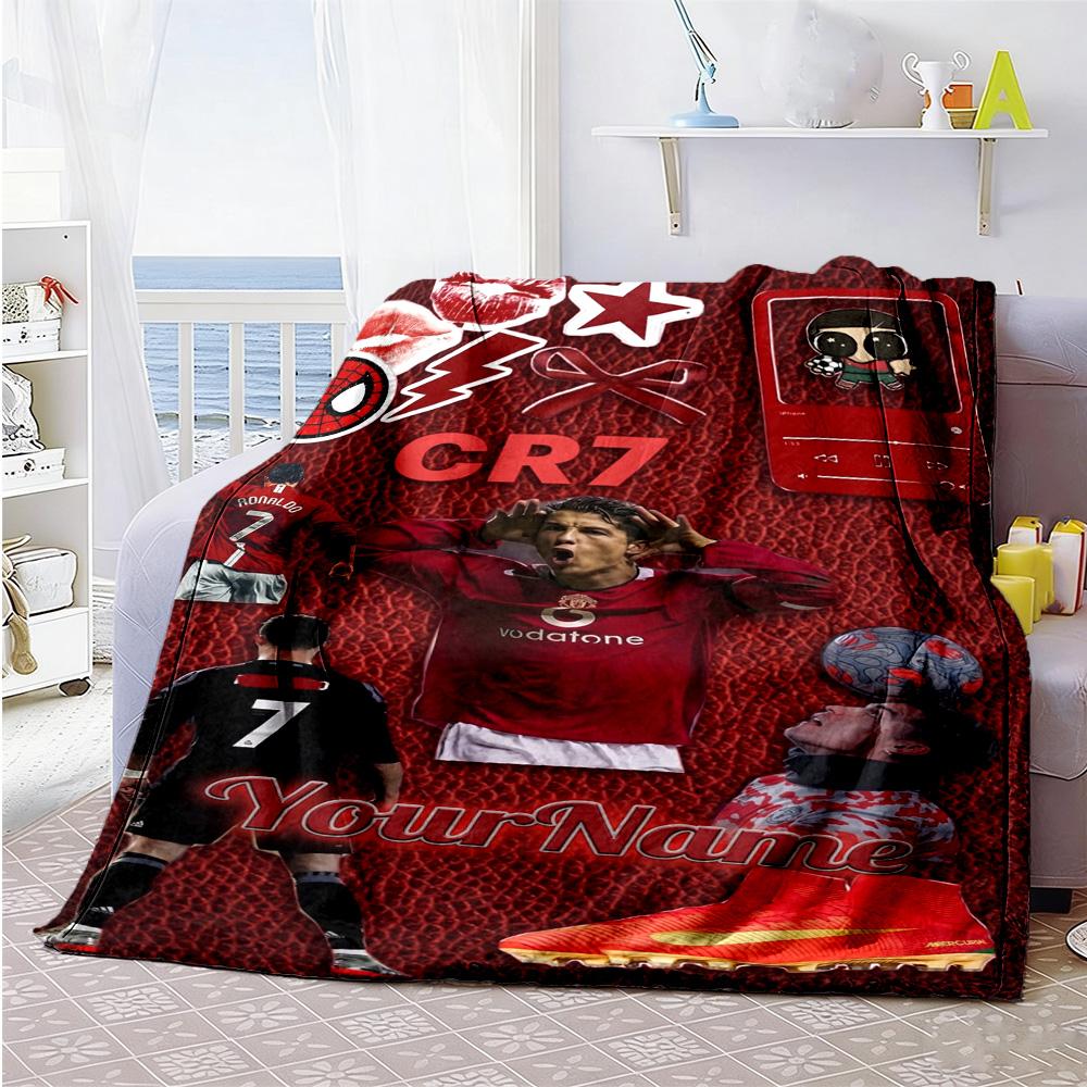 Cristiano Ronaldo 72 Personalized Name Blanket Throw Personalized Blanket Soft Warm Cozy Great for Bedding Nap Bed Home Decor Ideal for All Seasons