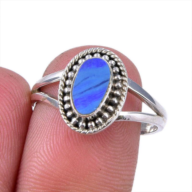 Natural Australian Opal Gemstone 925 Solid Sterling Silver Ring Size 7.5 u7A92