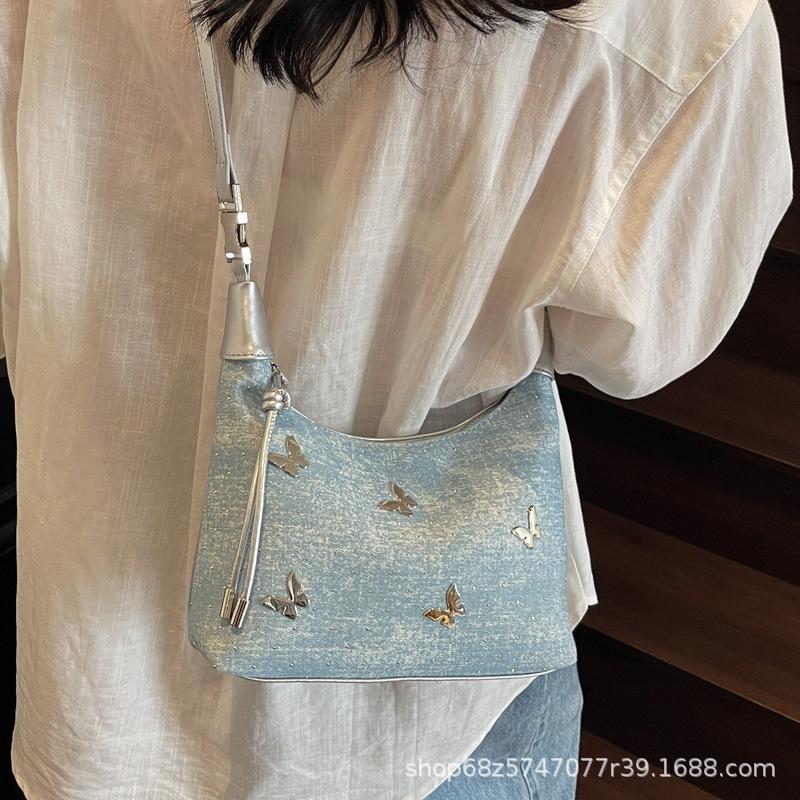 Foreign Niche Design Butterfly Hand-held Dumpling Bag Women's 2025 New Simple Fashion Versatile Shoulder Crossbody Bag