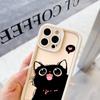 Мягкий ТПУ чехол для телефона с рисунком черной кошки для iPhone 17 Air 16 15 14 Pro Max Plus 13 12 Mini 8 7 X Xs Задняя крышка