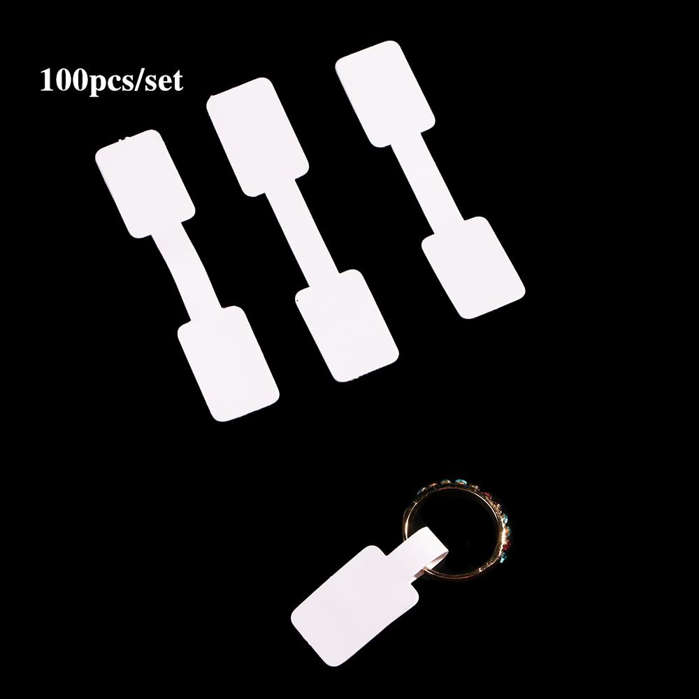 100Pcs Jewelry Sticky Stickers Bracelet Ring Sticker Hang Size Display Tags Paper Price Labels