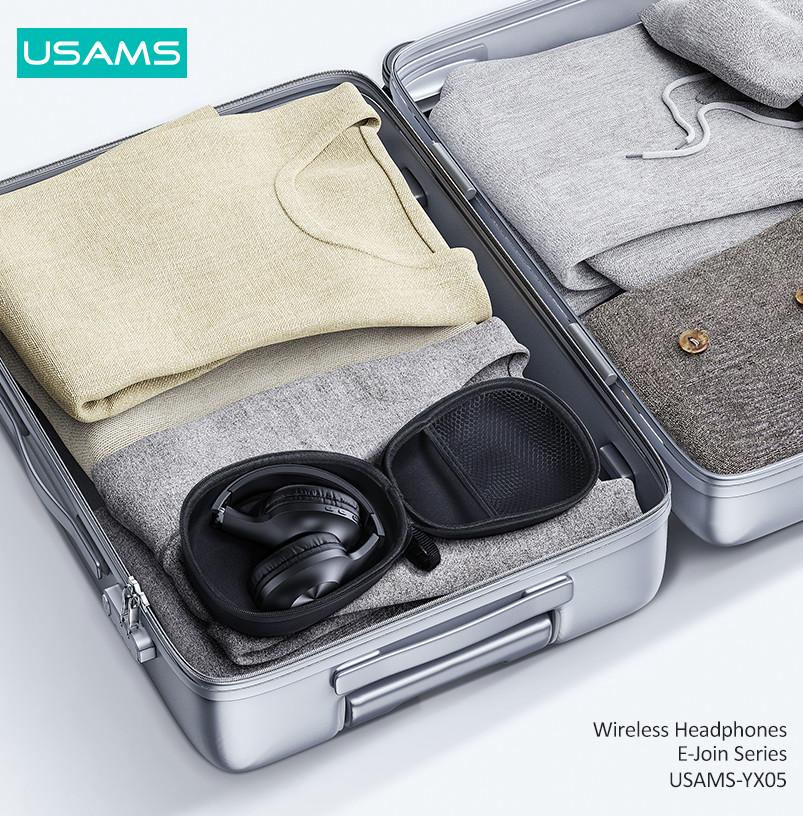 USAMS TWS Беспроводные наушники-вкладыши Bluetooth 5.0 HIFI Стереонаушники с глубокими басами Складная гарнитура со сроком службы батареи 100 часов для iPhone Android