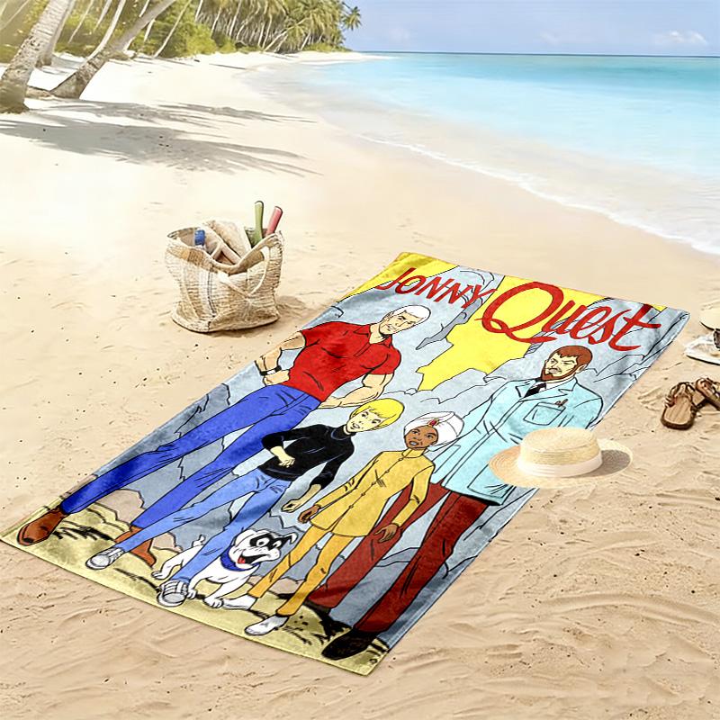 Johnny Quest Adventures 2D Flat Print Beach Towel, Large Soft Quick Dry Towel for Beach Camping SwimmingSSTJ0917364