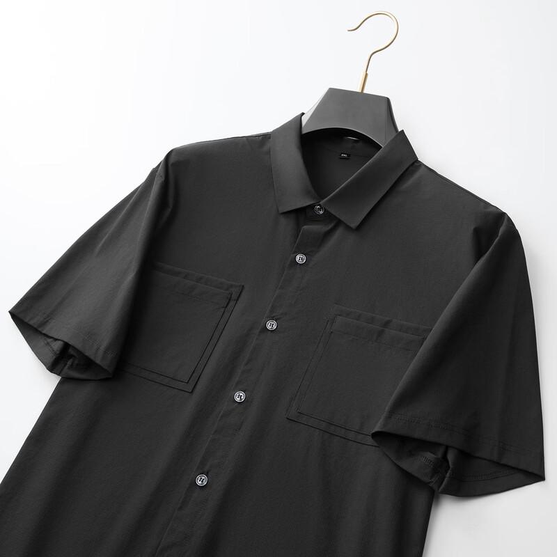 Мужская рубашка большого размера в стиле business casual с коротким рукавом