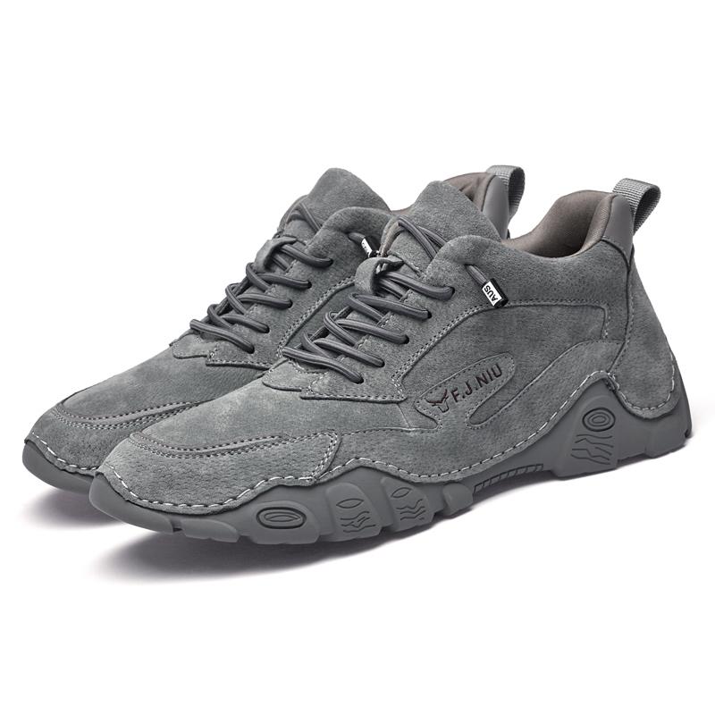 Модные новые мужские кожаные повседневные туфли ретро дышащие рабочие туфли нескользящие дышащие теплые утолщенные плюшевые мужские повседневные туфли из свиной кожи