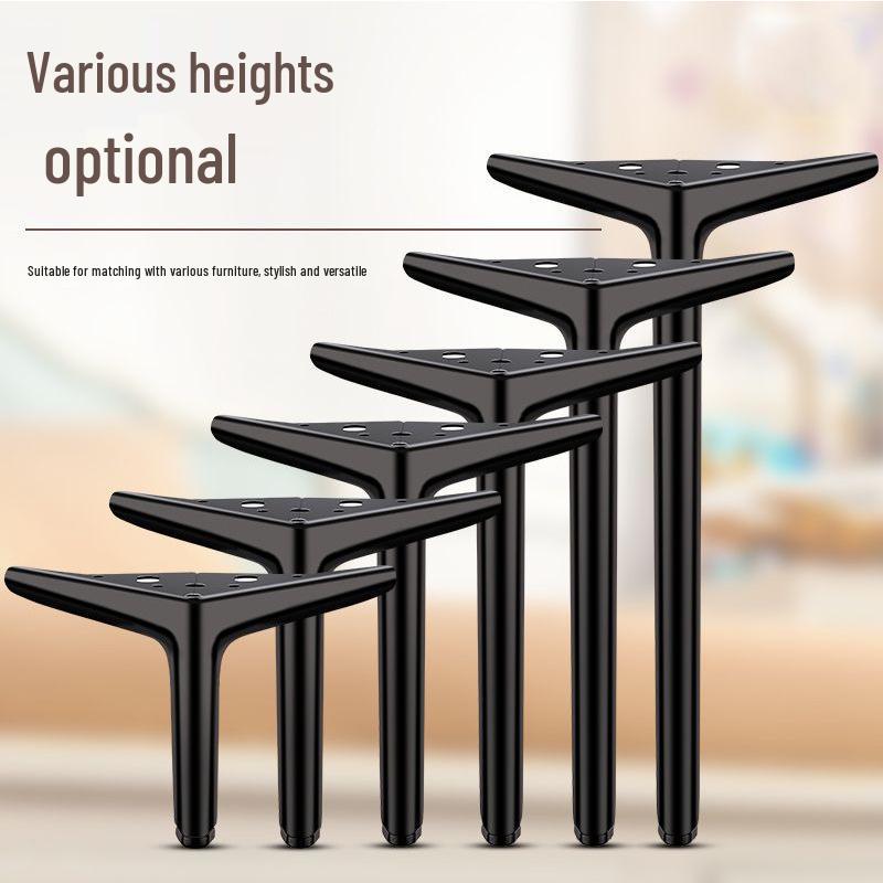 Half-Round Three-Prong Metal Legs for Sofa, TV Cabinet, Coffee Table, Bedside, or Bathroom Cabinet