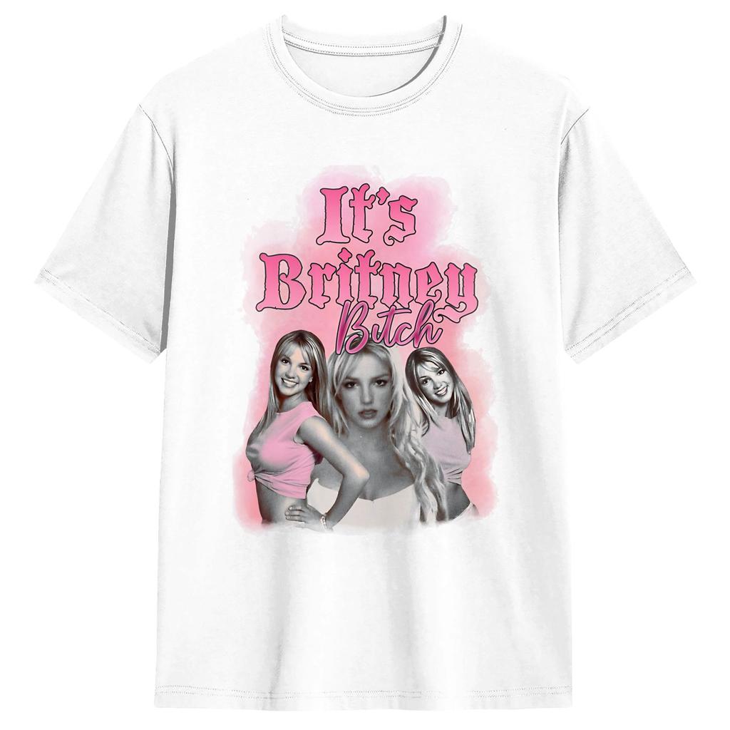 Футболка Харадзюку Летняя Its Britneys Spears Новинка Футболки 100% Хлопок Футболка для Унисекса Y2K Ретро Топы с Коротким Рукавом