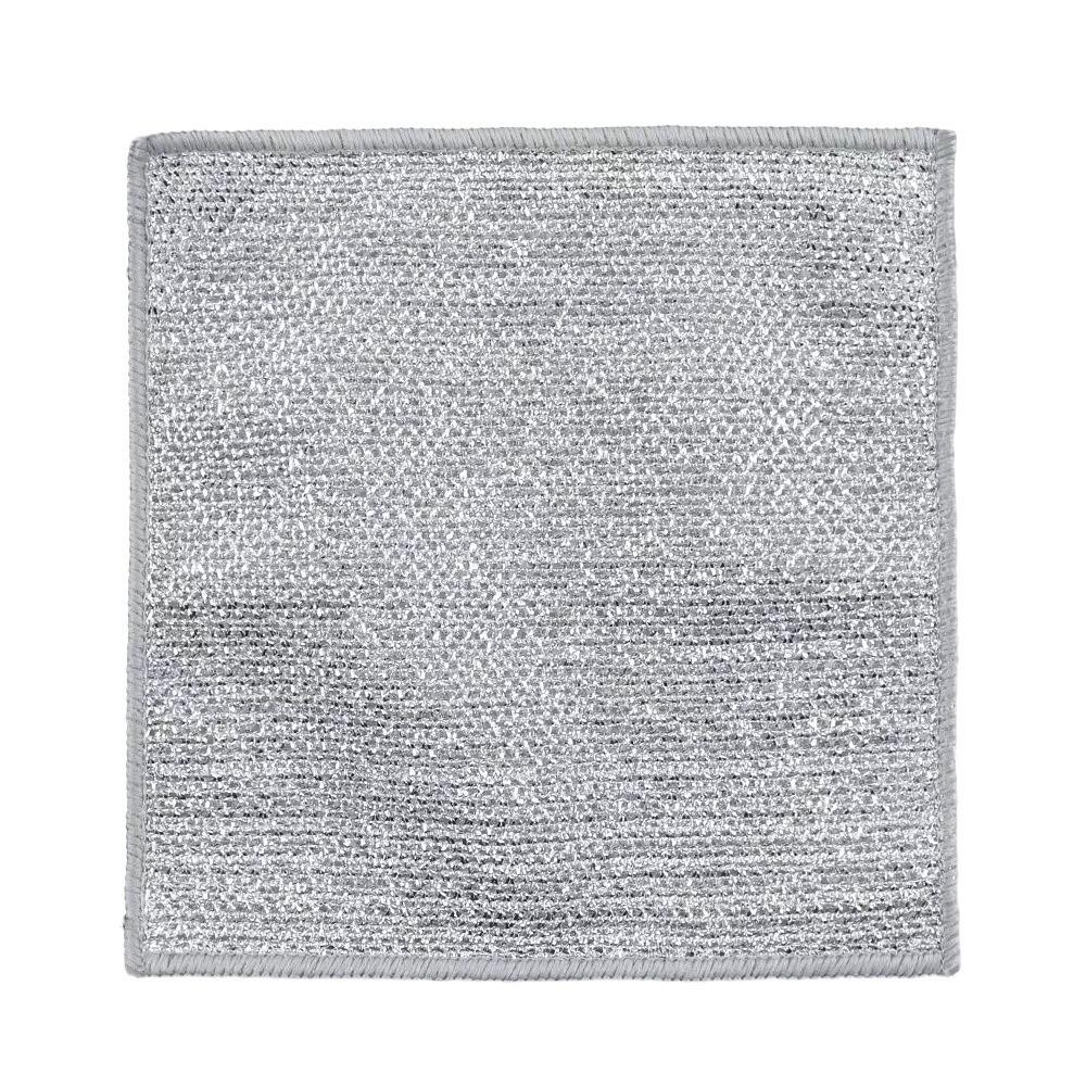 Двустороннее кухонное полотенце из серебряной проволоки: Альтернатива стальной вате для чистки антипригарных кухонных поверхностей.