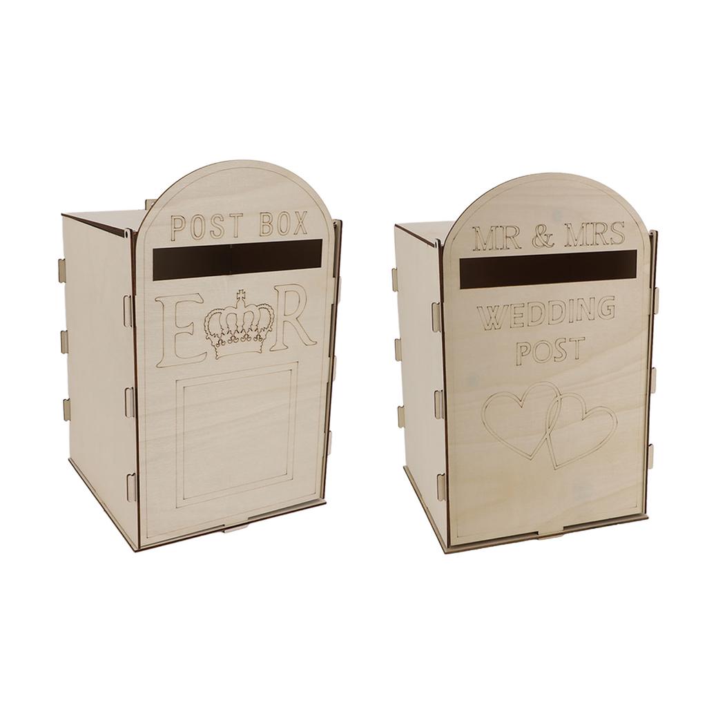 Деревянный свадебный почтовый ящик с замком-ключом из фанеры ручной работы, изысканный винтажный свадебный почтовый ящик для приема гостей