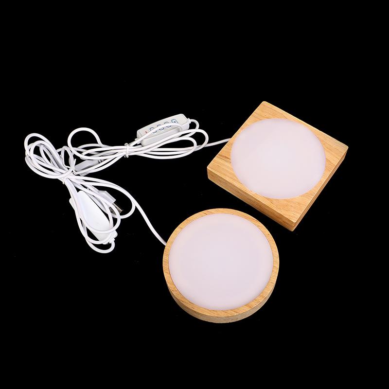 Светодиодный ночник круглый квадратный деревянный основание настольный деревянный ночник держатель бук дерево светодиодный светильник основание для хрустального шара