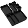 Crystal Craft Drawer Divider Kitchen Organization Storage Tray Cutlery Case Parts Case [Black]