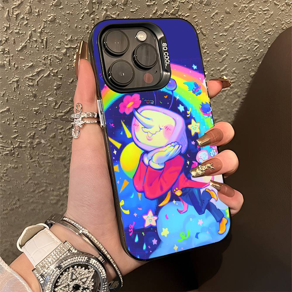 Чехол для телефона Tenna D-DeltaruneS для iPhone 15, 17, 11, 14, 13, 16, 12, E, Max, Plus, Air, Pro, Mini Черный Матовый