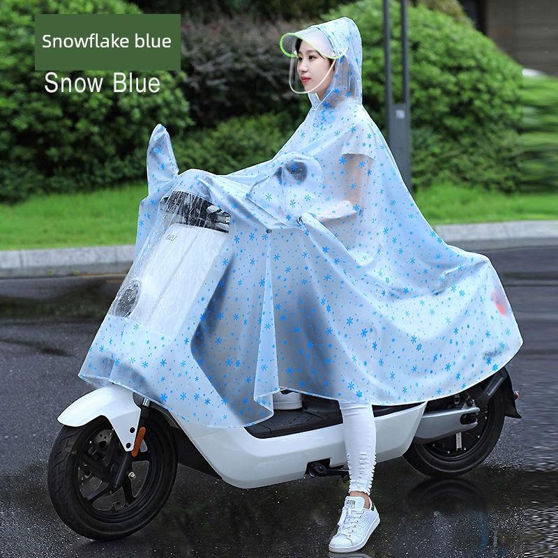 Raincoat for Electric Scooter, Double Seat, Parent-Child, Long Style, Full-Body, Heavy Rain Protection, Motorcycle-Specific, Transparent Rain Poncho