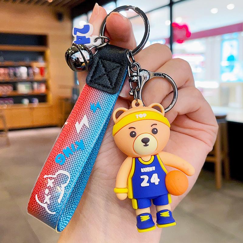 Trendy Bear Basketball Keychain Perfect For Car Backpack Accessories For Fans