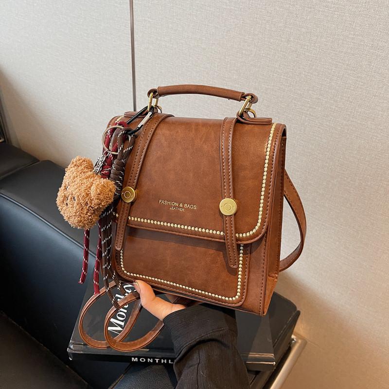 Ielgy Preppy Style All-Match Backpack Crossbody Retro Small Backpack