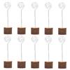 10pcs Place Card Holders Fashionable Simple Secure Fix Cute Table Number Holder with Wooden Base for Office Anniversary