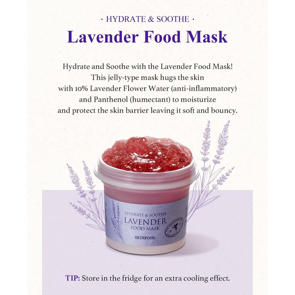 Skinfood Lavender Food Mask (Hydrate and Soothe), 120 G / 4.23 Oz. AUTHENTIC STORE