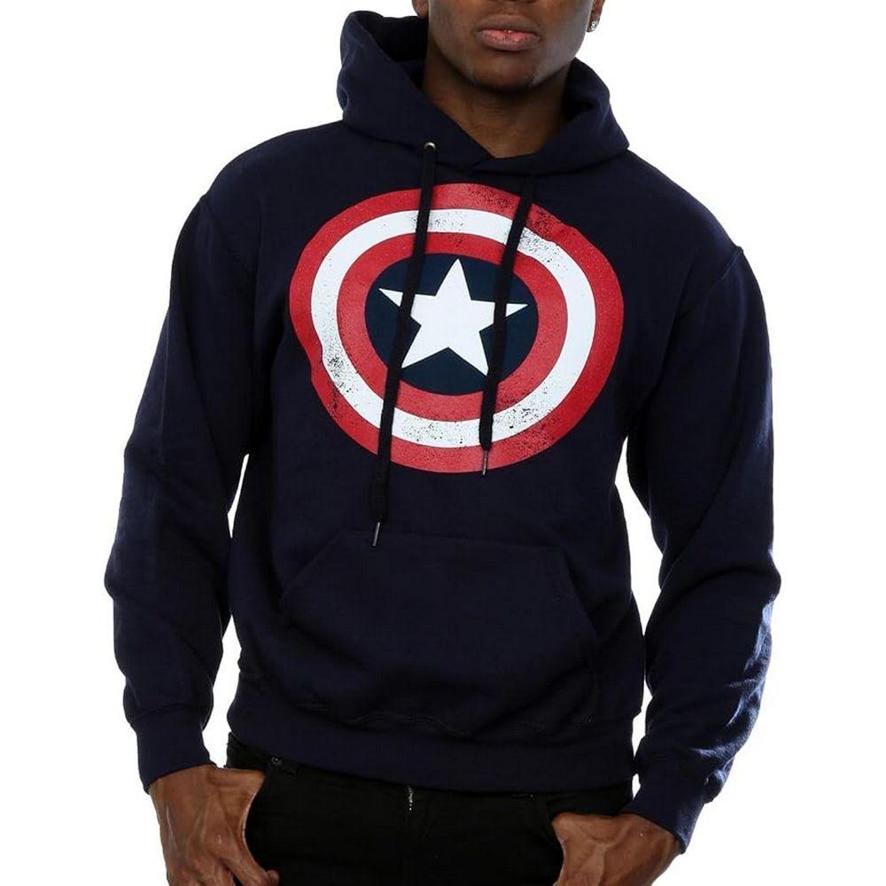 Captain America Mens Distressed Shield Hoodie
