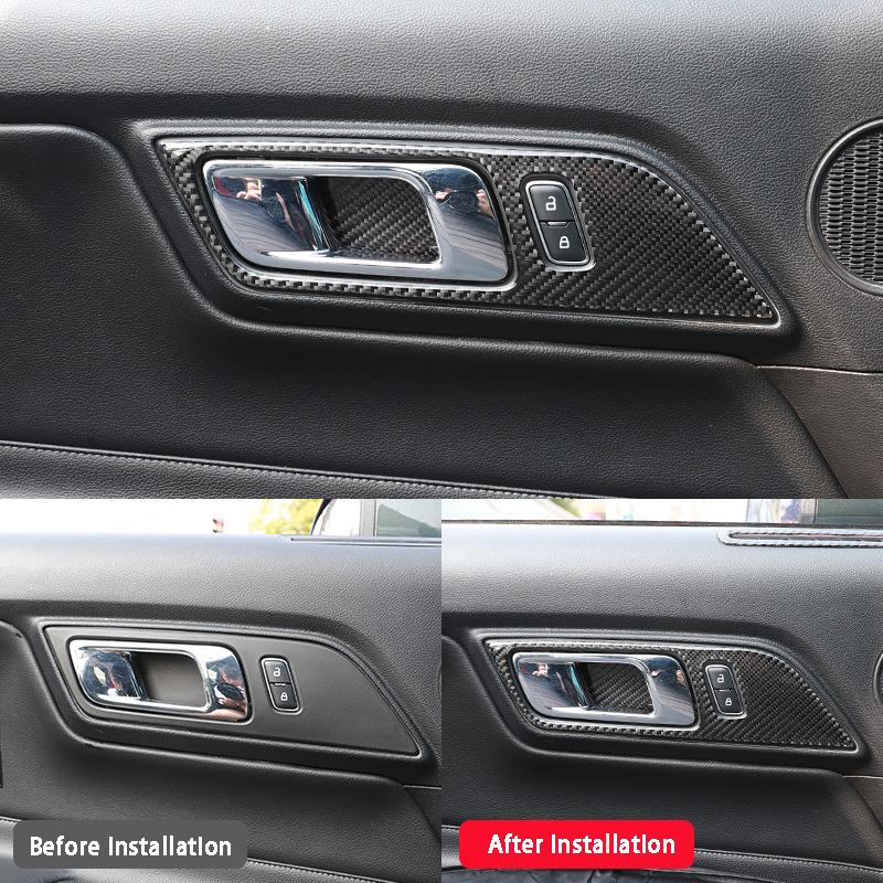 Наклейка на внутреннюю отделку из углеродного волокна, стиль украшения, автомобильные аксессуары для Ford Mustang 2015-модификация интерьера