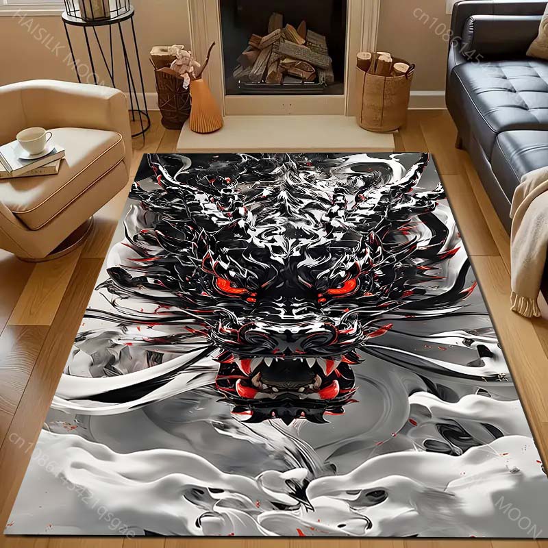 New To The Mysterious Dragon Totem Printed Carpet! Anti-slip Sound Insulation, Living Room Bedroom Entrance Door Mat Sofa Rugs