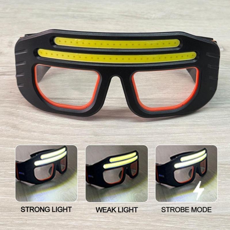 Многофункциональные очки-маска 2 в 1 с фонарем, перезаряжаемые через USB Type-C, сенсорное управление, компактные, для ремонтных работ, аварийные, для походов