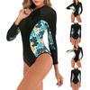 Women's Wetsuit Conservative Fashion Long Sleeve Surf Suit Zipper One-Piece Swimsuit