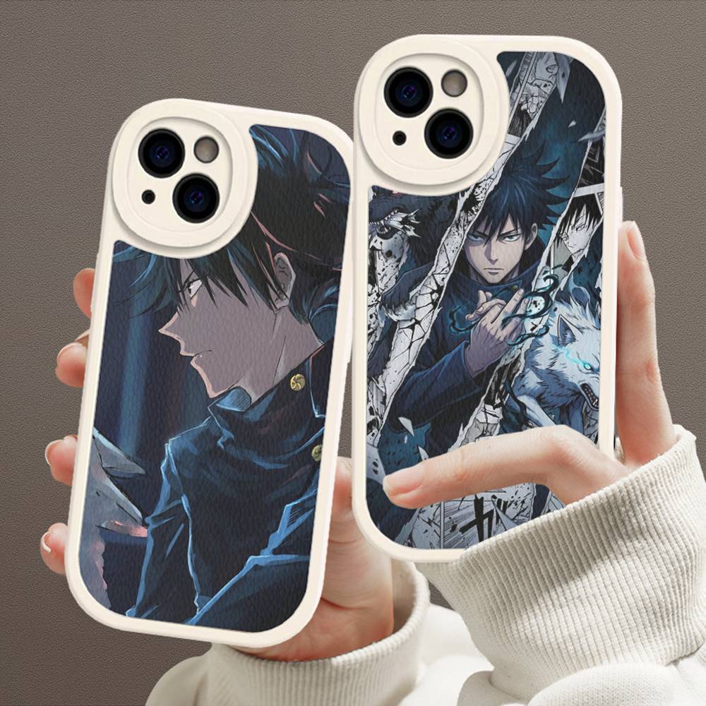 Чехол для телефона с изображением Фусигуро Мегуми из аниме Jujutsu Kaisen для iPhone 16 15 14 13 12 11 Pro Max Plus, противоударный кожаный чехол