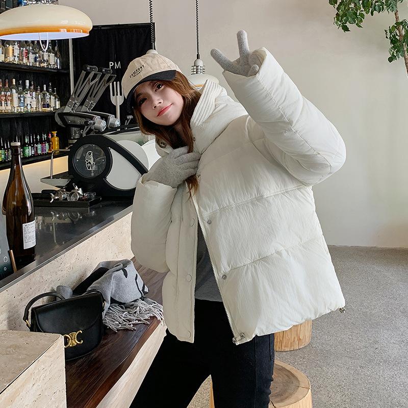 Осень-зима 2023, новый пуховик с капюшоном и бутоном цветка, студентка, короткое утолщенное модное пальто «хлеб»