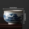 Antique Blue and White Porcelain Teacup Ceramic Master Cup Tea Bowl Mugs Chinese Kung Fu Gongfu Teaware Set Household Drinkware