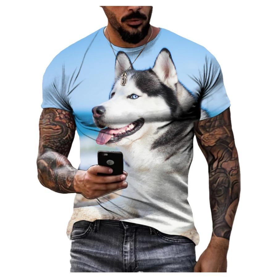3D Casual Dog Print T Shirt Men Women Summer Animal Tee Man O Neck Short Sleeve Loose Tops Breathable Couples T Shirts