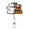 Acrylic Halloween Ghost Badge Holder Rotating ID Badge Clip Retractable Badge Reel Halloween Gift for Doctor Nurse