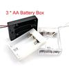 3 * AA Battery Holder Storage Case Box with Switch&Cover for 4.5V AA Batteries Standard Container Black White Transparent