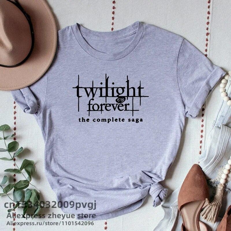 Twilight Forever The Complete Saga T Shirts Women Summer Movies Kristen Stewart Robert Pattinson Tee Shirt Short Sleeve Unisex