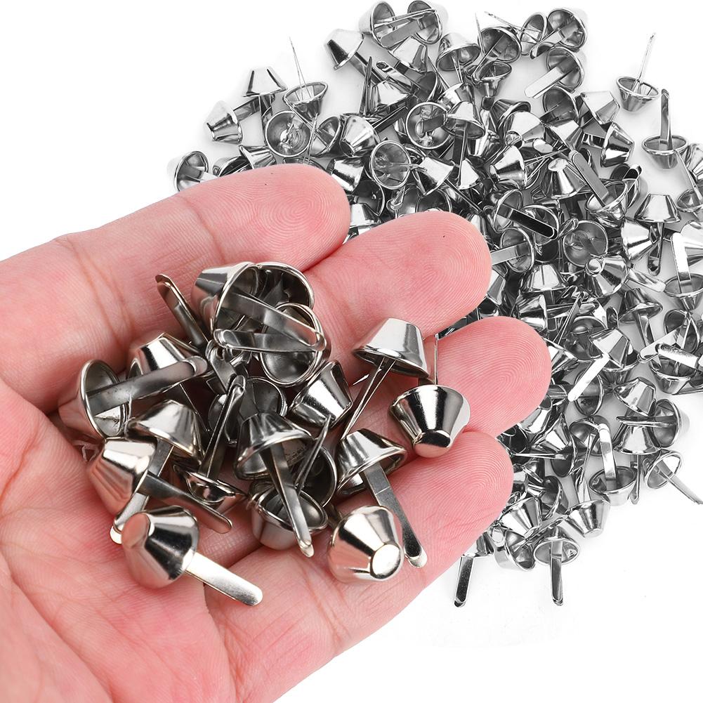 200Pcs Flat Feet Studs Silver DIY Leather Luggage Bags Handbags Craft Accessories 12mm