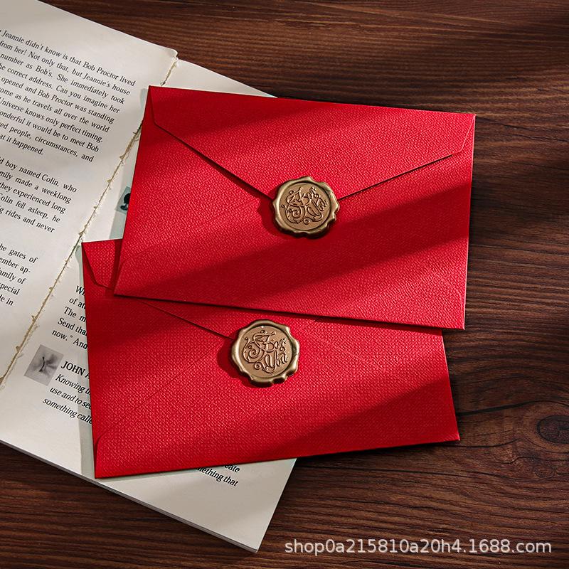 Утолщенный конверт с льняным узором в китайском стиле, набор ретро-романтической бумаги для писем из специальной крафт-бумаги, ретро-конверт