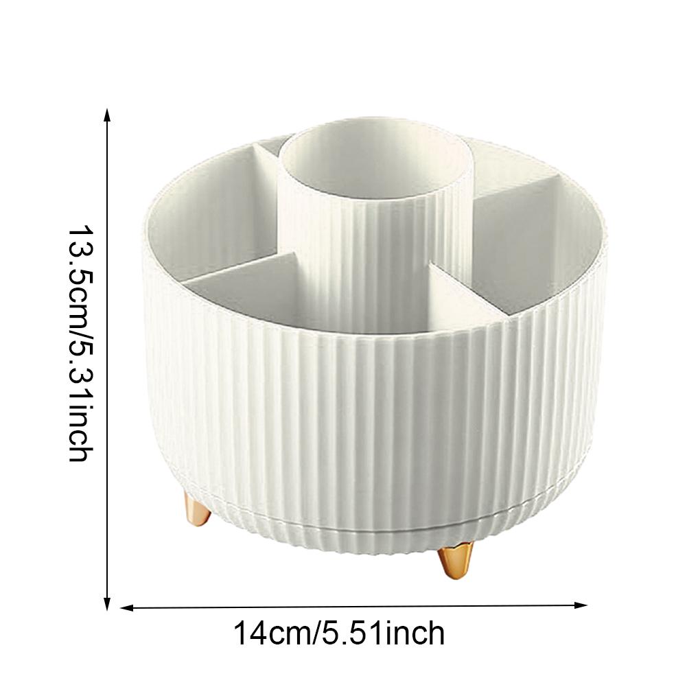 Вращающийся на 360 градусов органайзер для макияжа, большая емкость, настольный ящик для хранения косметики, портативный держатель для губной помады, кисти для макияжа, ручка для ванной комнаты