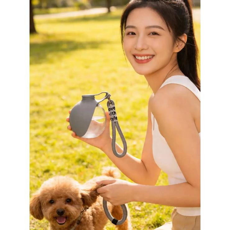 Portable dog waterbottle travel cat water dispenser with bowl leak-proof puppy water bottle for walking and hiking pet food bowl