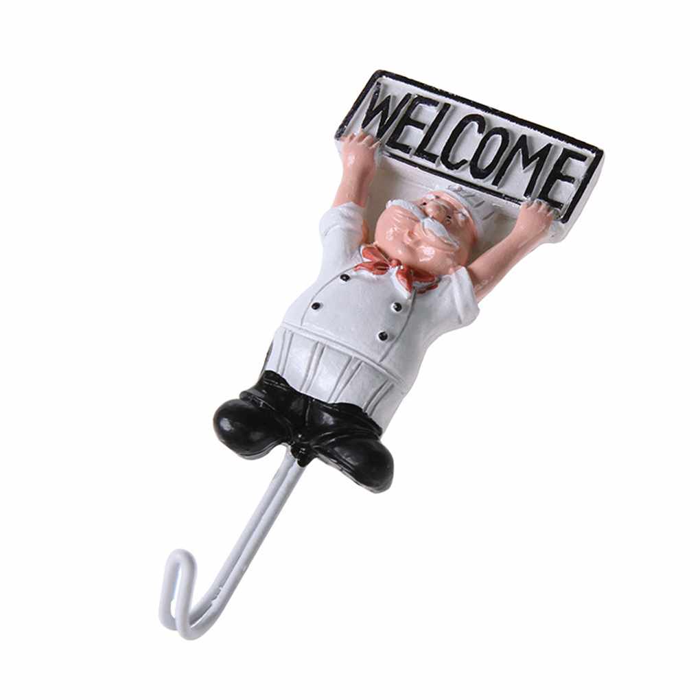 4 шт. мультяшный шеф-повар нержавеющая сталь липкий крючок для одежды пальто шляпа вешалка для кухни ванная комната нержавеющие крючки для полотенец