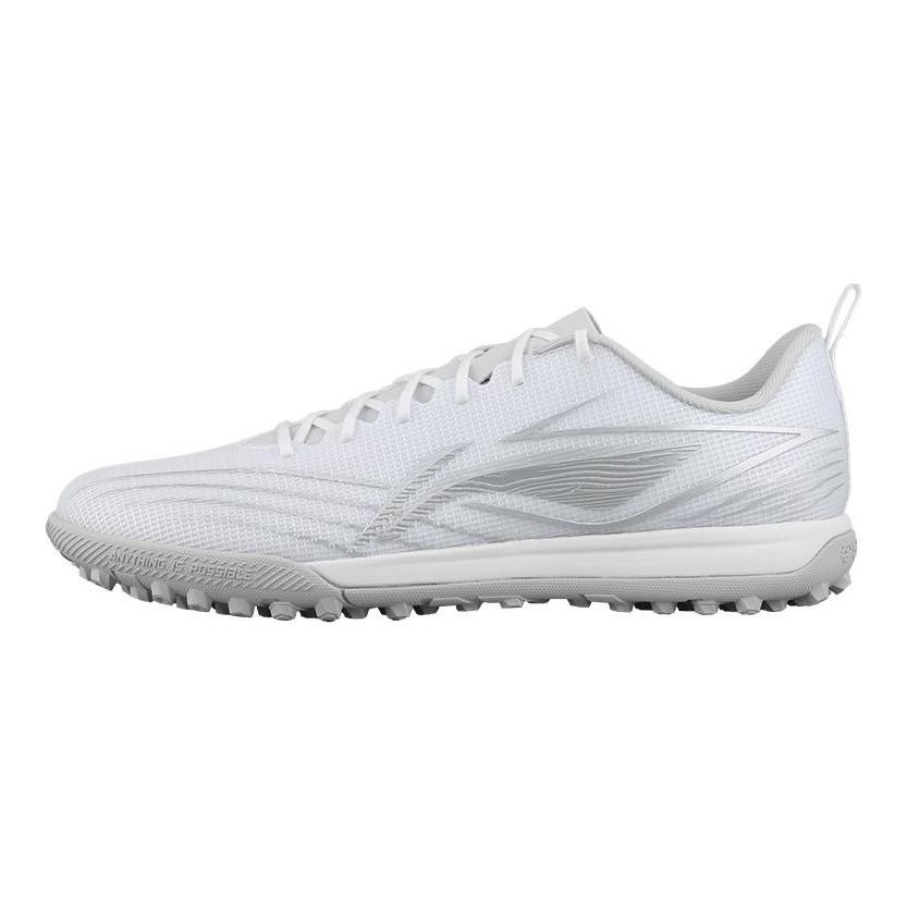 Li Ning TF Искусственный газон Устойчивый к скольжению Устойчивый к истиранию Футбольные бутсы Мужские Белый Серебристый YSTV0114