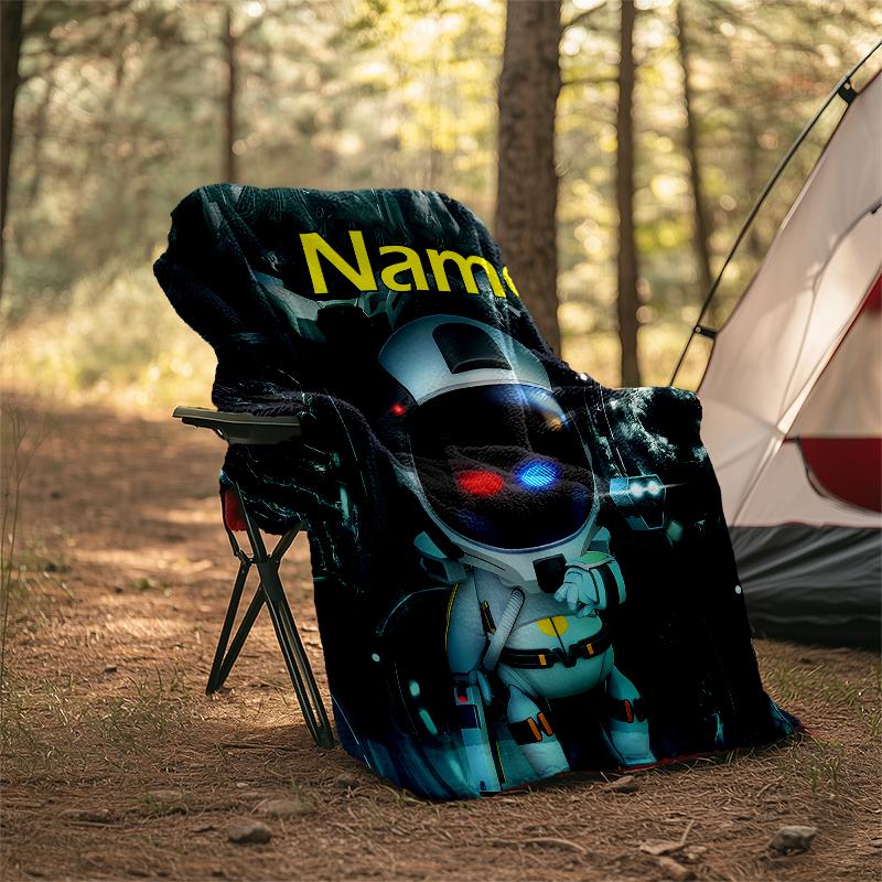Personalized Custom Name Blanket - Astro Bot Print Design,Blanket for Sofa,Bed,Travel,Camping - Soft and Warm, Great Gift