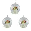 Fourcart Cute Handmade Glass Dome Poinsettia Tree (Set of 3)
