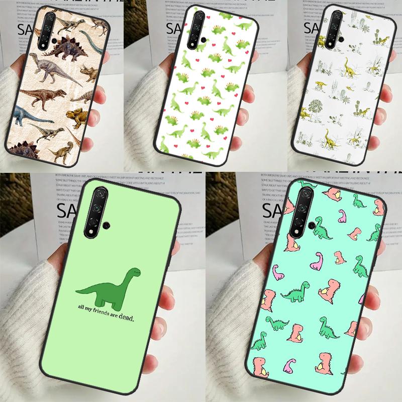 Dinosaur Pattern Case For Huawei P30 P20 P40 Lite Nova 5T 11i 8i 3i 9 10 SE 11 Pro Y90 Y70 Y61 Y60 Y91 Cover